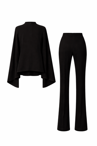 TULIP BLOUSE - TROUSER /Black