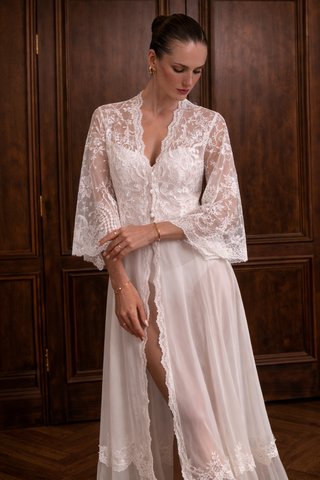 Long Chiffon Dressing Gown