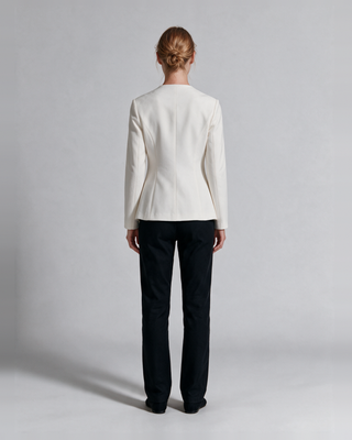 Maius 5 Düğmeli Gabardin Ceket - Beyaz - Model Arka