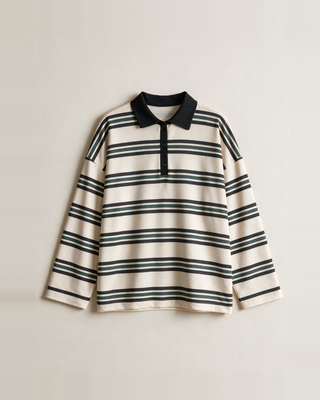Maius Çizgili Sweatshirt - Siyah 3