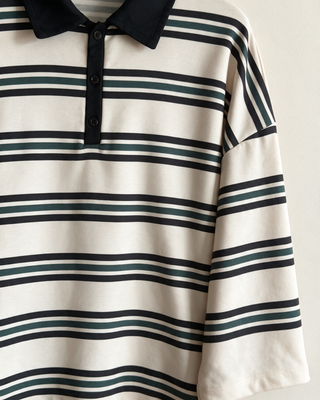Maius Çizgili Sweatshirt - Siyah 4