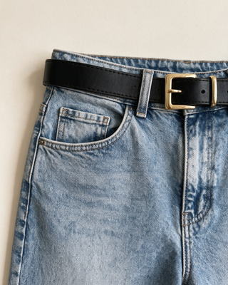 Maius Kemerli Straight Jean - Açık Mavi - Detay