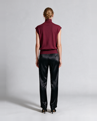 Maius Kolsuz Balıkçı Triko - Bordo - Model Arka
