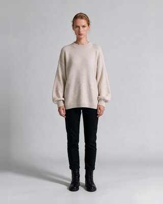Maius Oversize Triko Kazak - Ekru - Model Ön