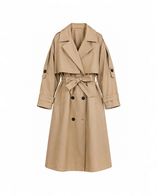 Kuşaklı Oversize Trençkot - Ön